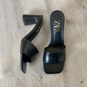Zara Black Heeled Sandal
